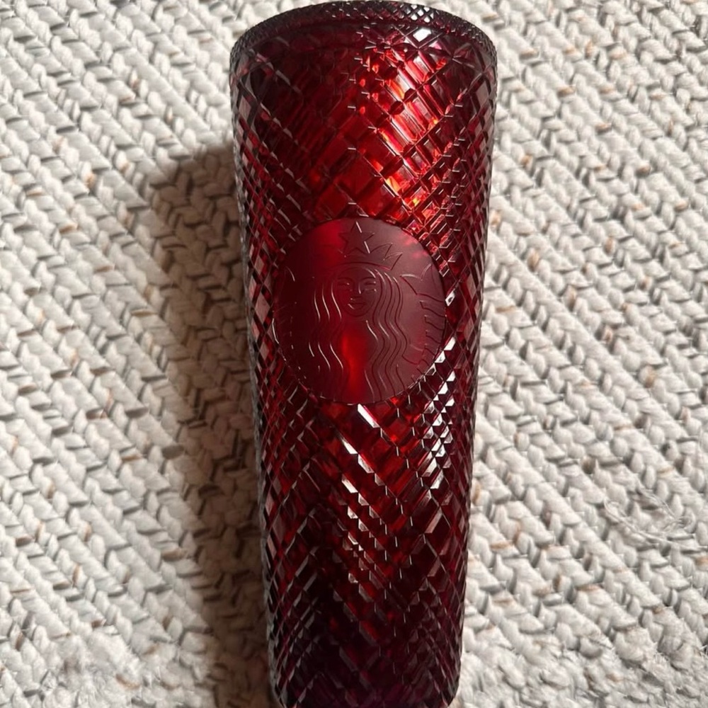 Starbucks Deep Red Textured Vase